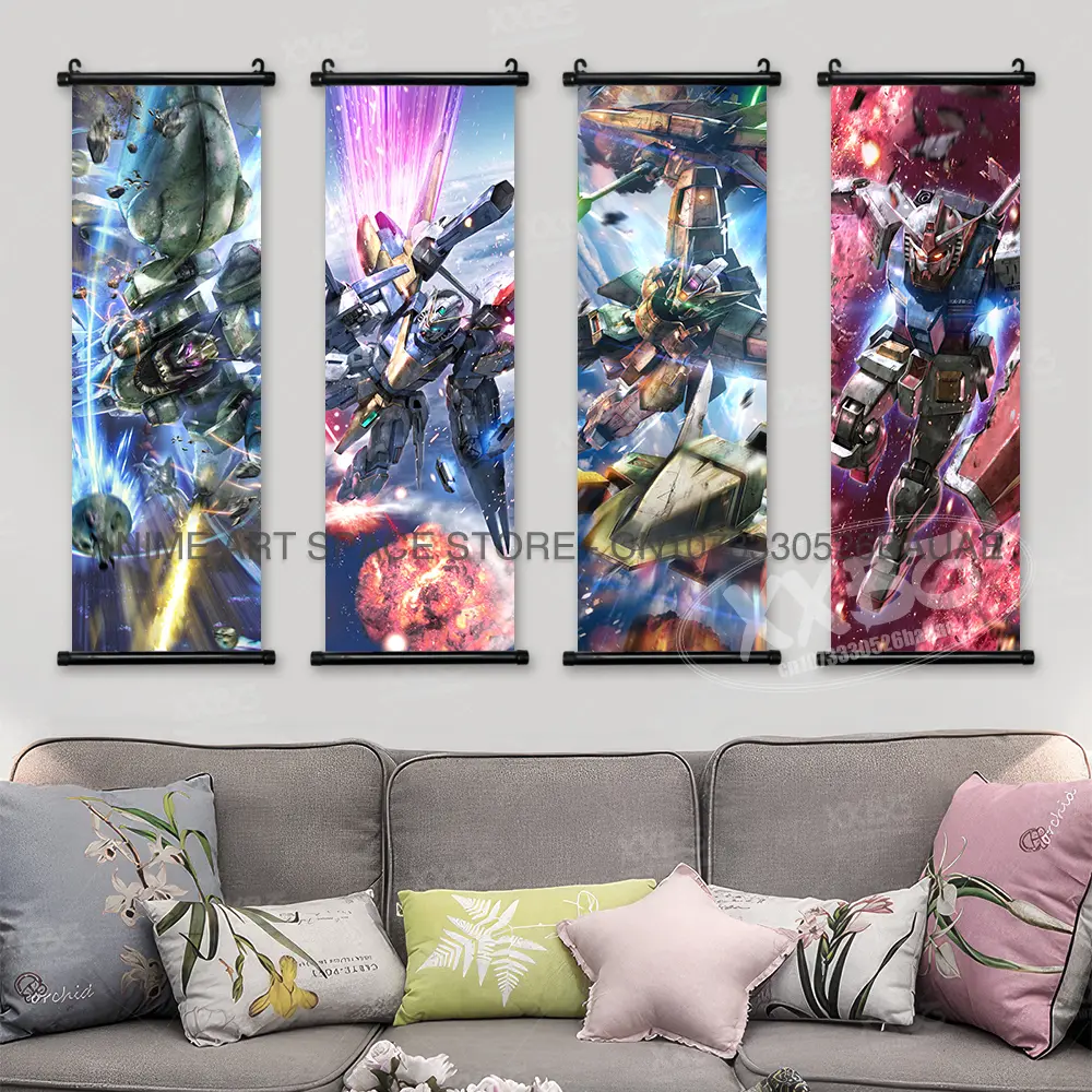 Gundam Hanging Painting Freedom Anime Poster Destiny Scroll Picture Pulse Wall Art Justice Home Decor Mobile Suit ZAKU Wallpaper