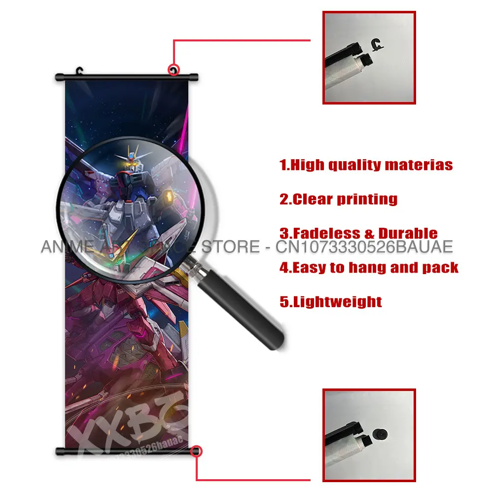 Gundam Hanging Painting Freedom Anime Poster Destiny Scroll Picture Pulse Wall Art Justice Home Decor Mobile Suit ZAKU Wallpaper