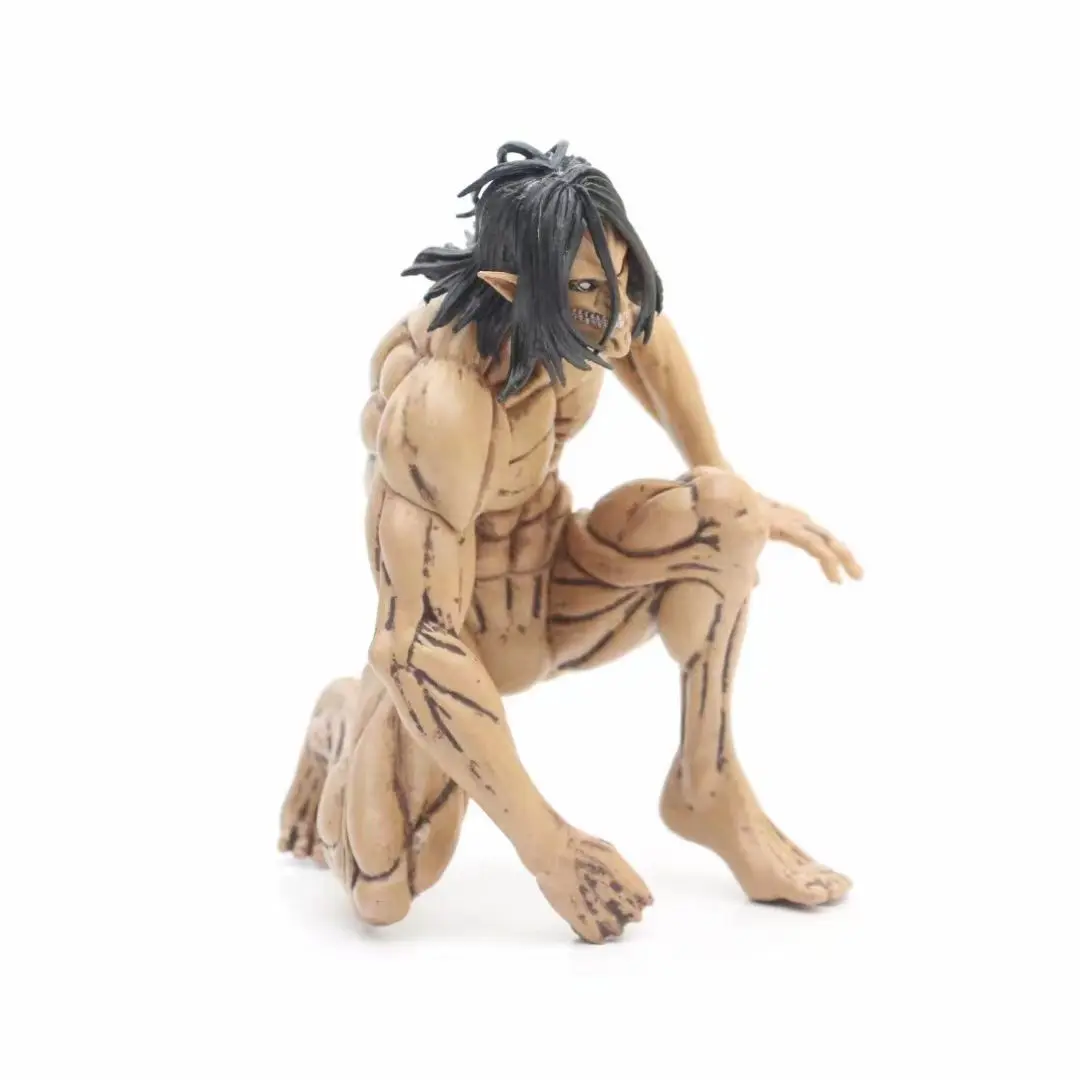 Attack On Titan Anime Figure Eren Jaeger Colossus Squatting Figures Gk Statue Model Doll Collection Room Decora Desk Toys Gifts