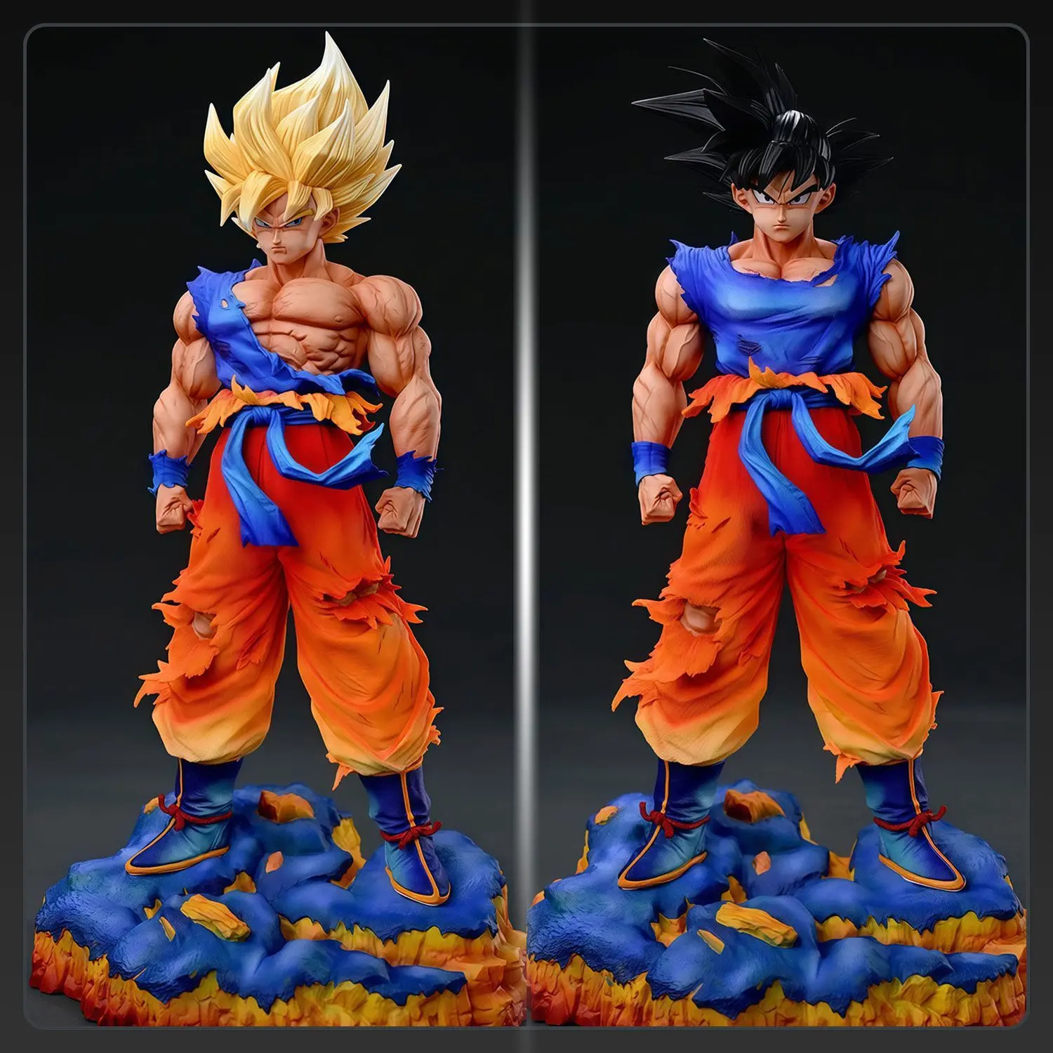 35cm Jt Dragon Ball Figure Son Goku Figures 2 Heads Goku Pvc Model Gk Statue Collectible Toys Doll Ornament Boys Birthday Gifts