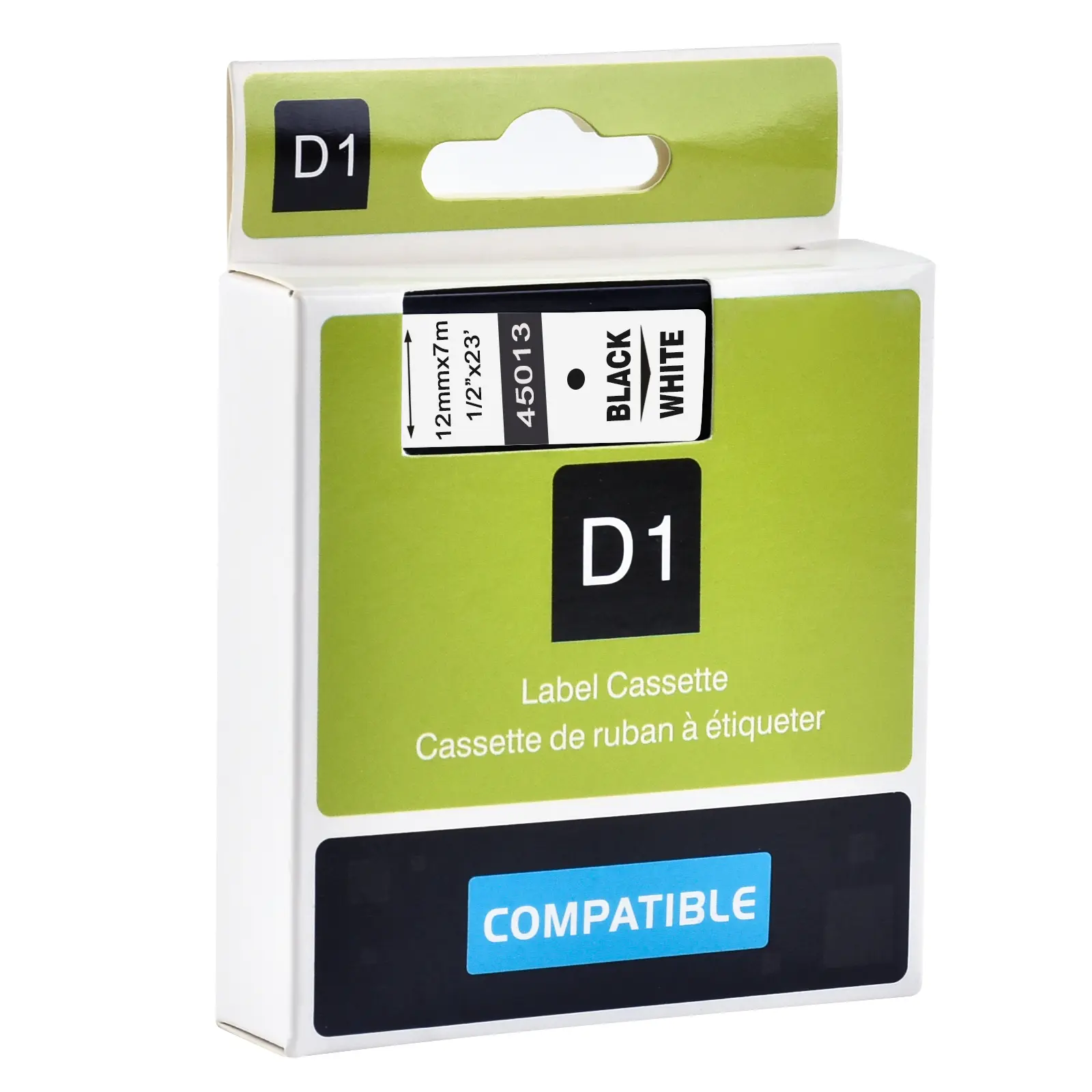 1pcs Compatible dymo D1 6/9/12/19/24mm tapes 45010 45013 45018 40910 40913 43613 18445 18444  for Dymo labelmanager LM160 210D