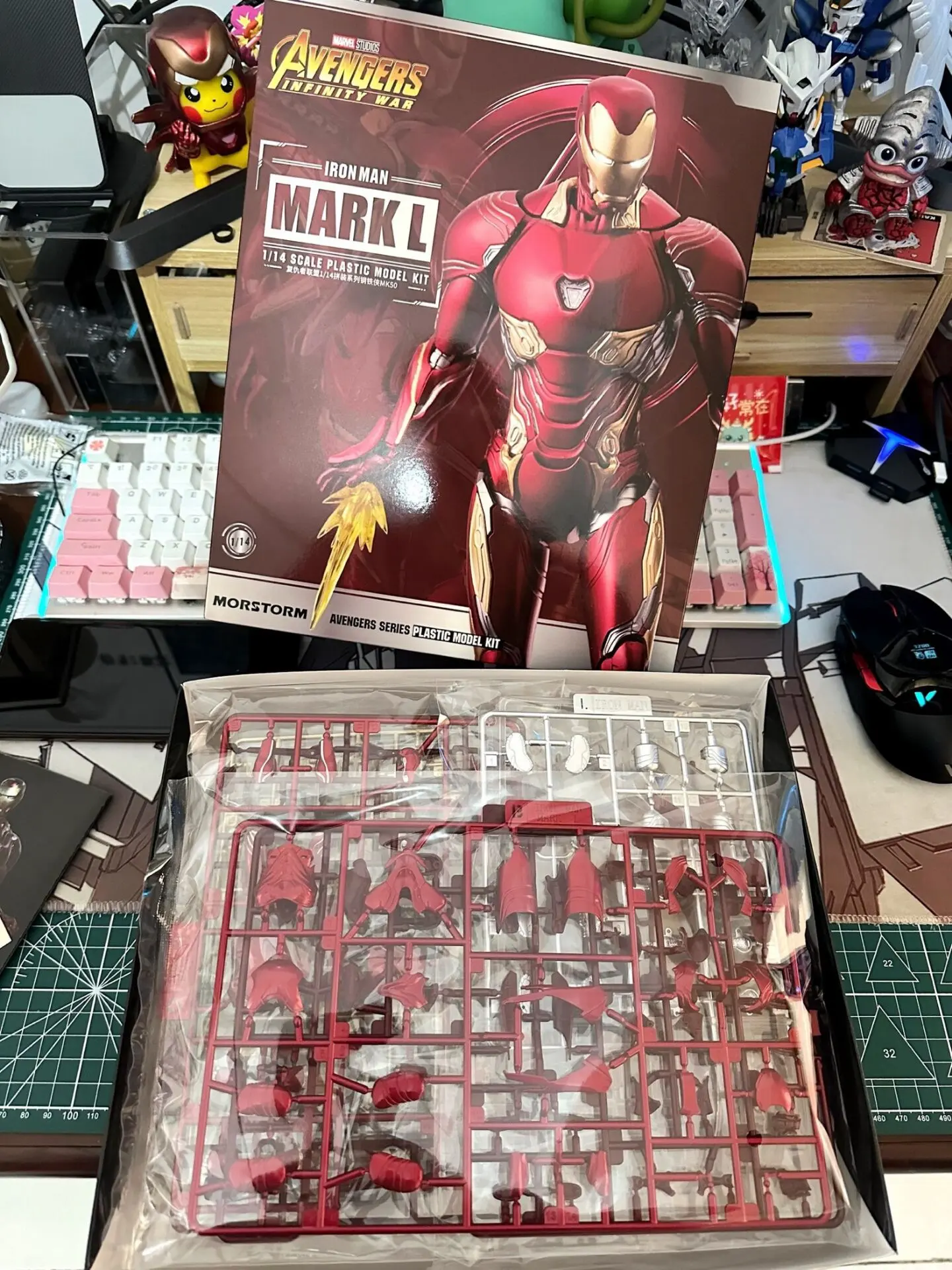 In Stock Iron Man Figure Mk85 Mk50 Assembly Model Kit Iron Man Movable Action Figures Gk Statue Doll Collect Room Desk Toys Gift
