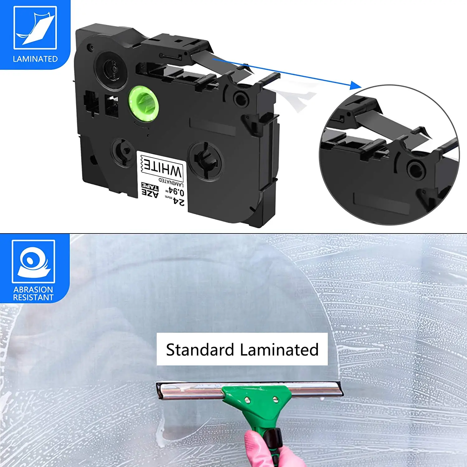 Labelife 1 Pack TZe-251 24mm TZe-151 TZe-651 TZe-354 Label Tape Compatible for Brother Labeller Laminated Tape for Label Maker