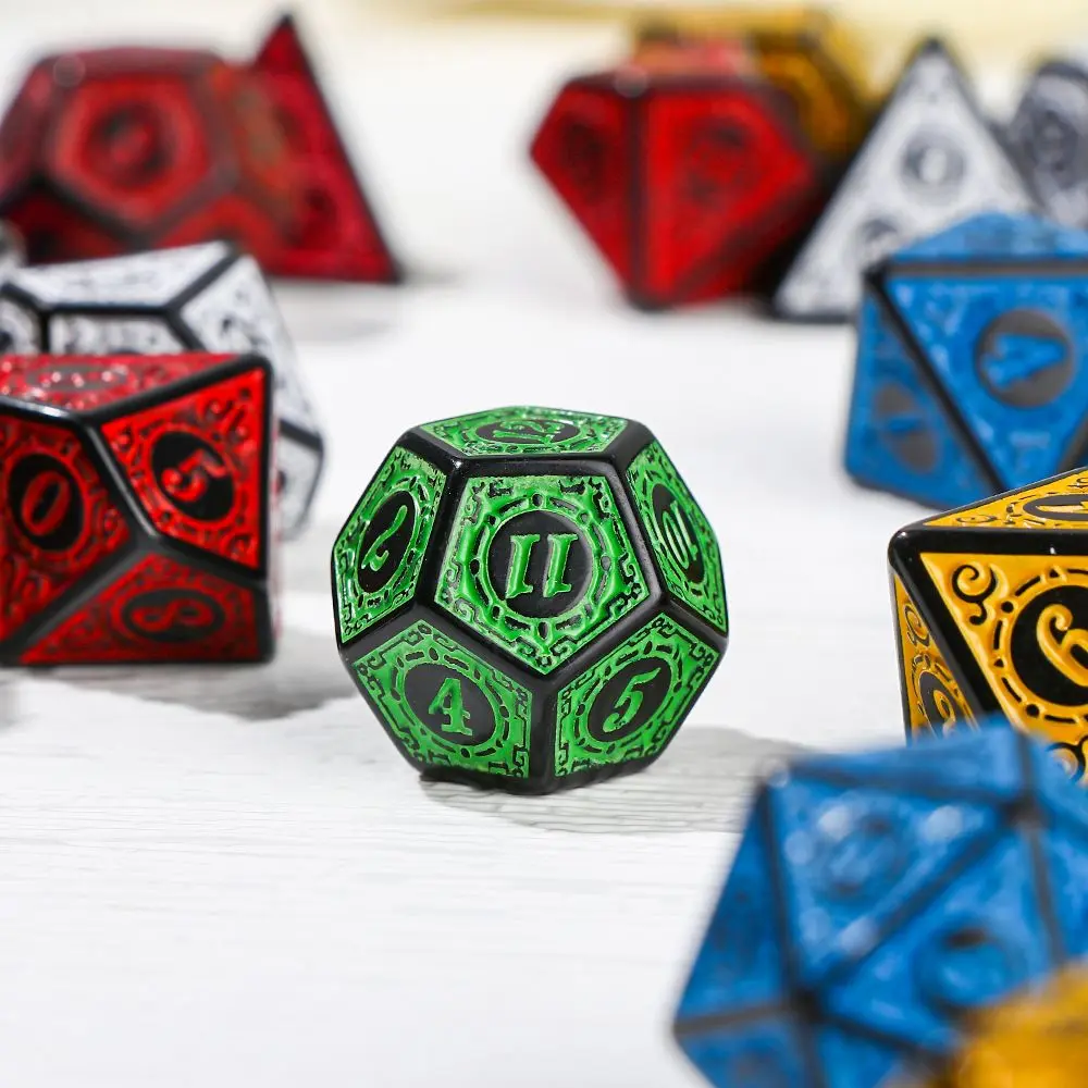 7-Die Multi-Sided Dice Set Game Dice For TRPG DND Polyhedral D4 D6 D8 D10 D12 D20 Dice For Board Card Game Math Game Accessories