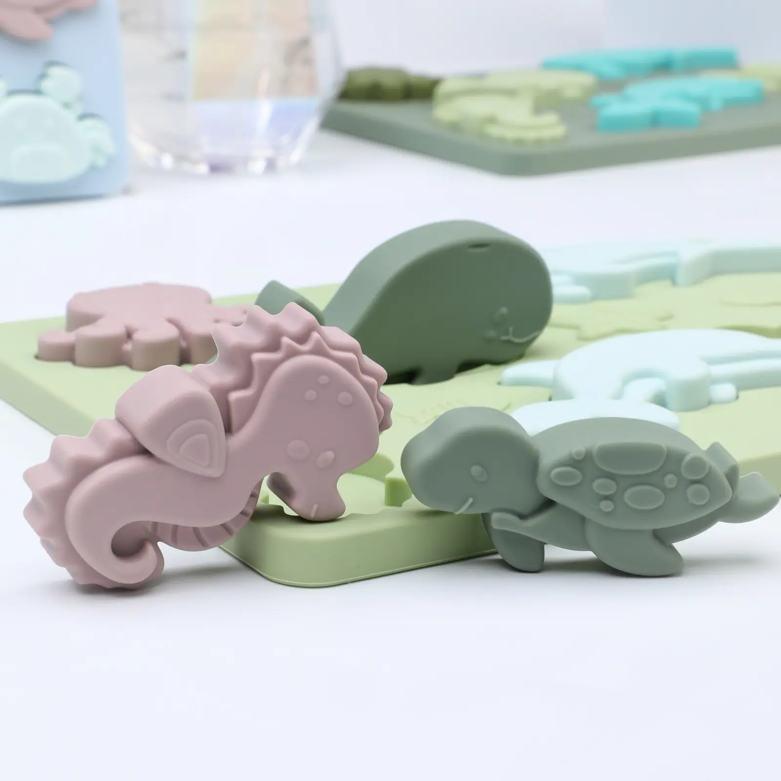 Hot Sell New Baby Silicone Marine Animal Puzzle Kids Silicone Geometry Matching Board Baby 6 month + Sensory Educational Toys