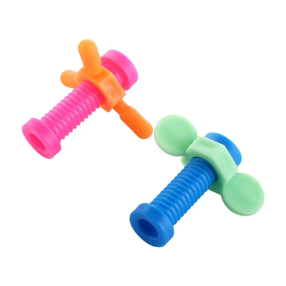 Rotating Screw ABS Screwing Toy Sensory Push Rotating Screw Pencil Cases ABS Colorful Fidget Pencil Toppers for 4pcs/set