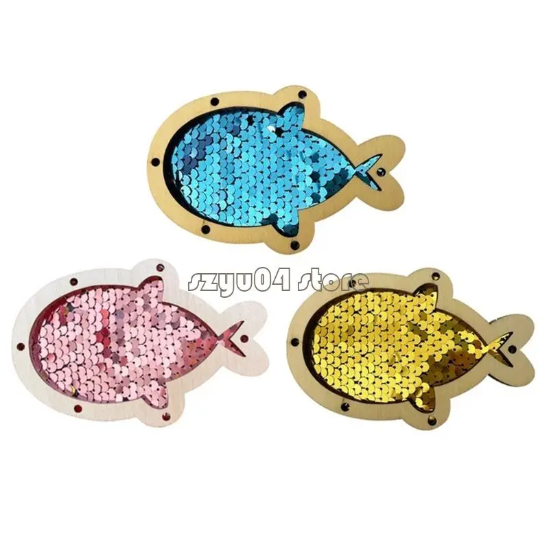 4X7D Sensory Activity Board Making Supply Sequins Fish for Observation Skill Improve