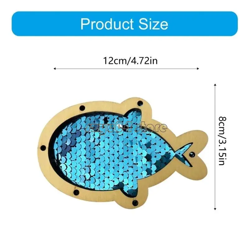 4X7D Sensory Activity Board Making Supply Sequins Fish for Observation Skill Improve
