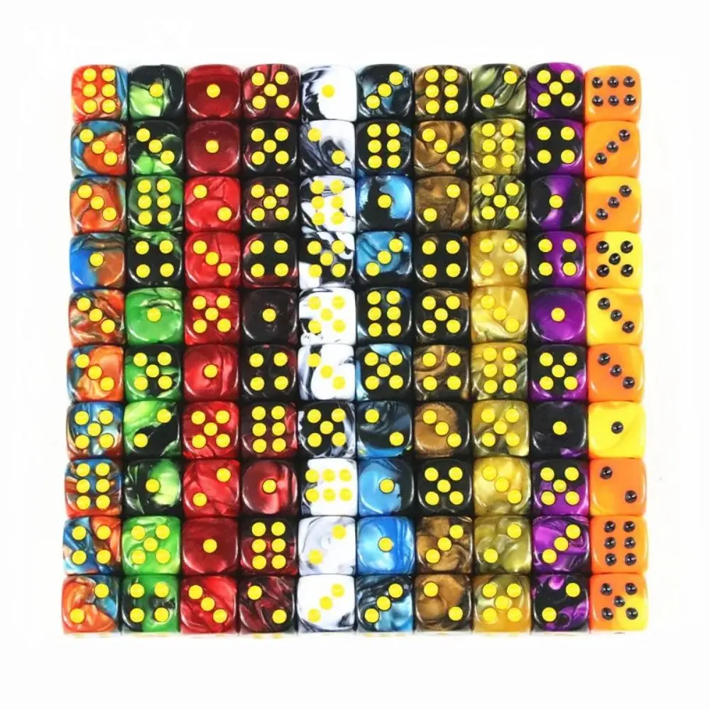 10Pcs/set D6 16mm Colored 6-sided DND Dice Translucent Colors Party Game Polyhedral Dice Role-Playing Acrylic Table Game
