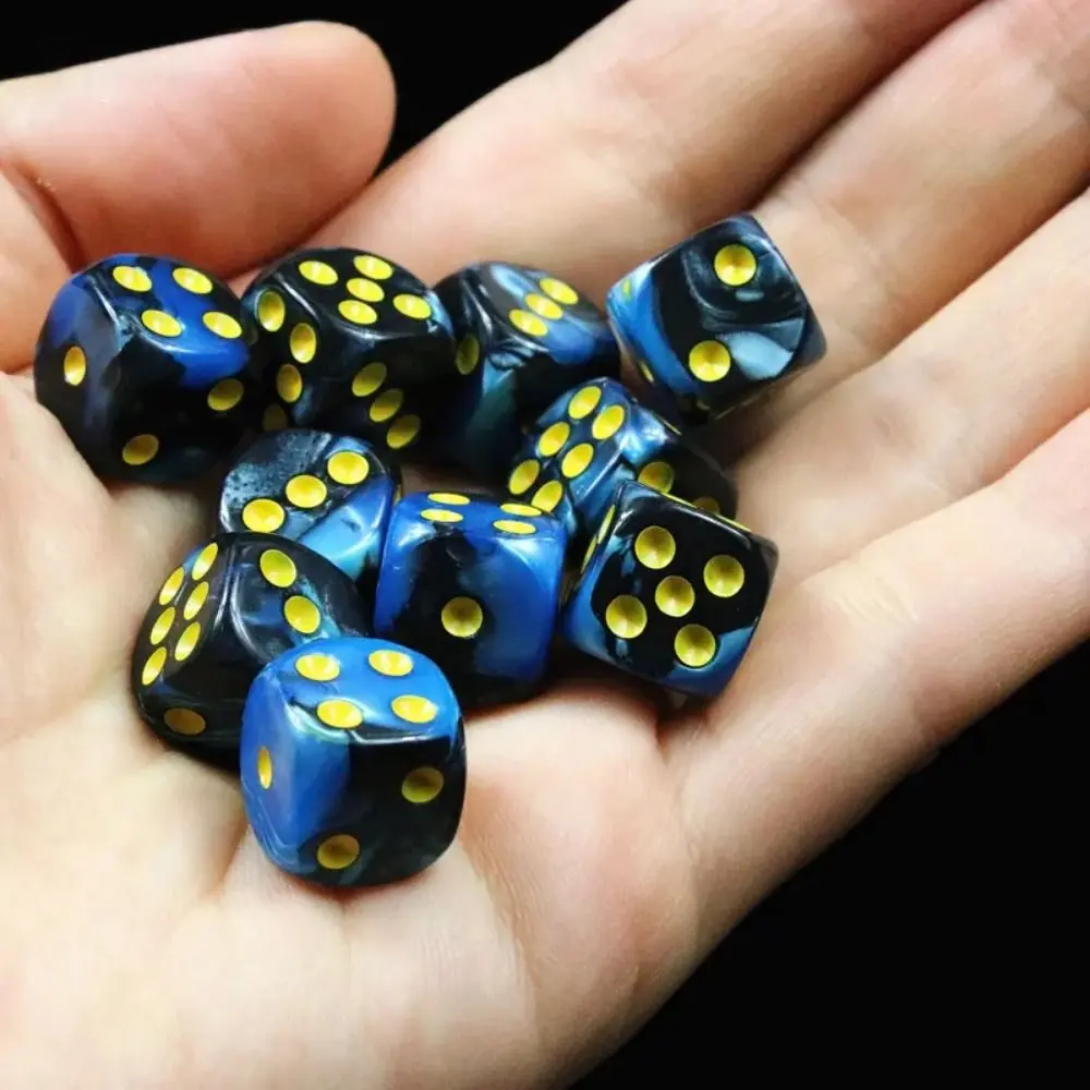 10Pcs/set D6 16mm Colored 6-sided DND Dice Translucent Colors Party Game Polyhedral Dice Role-Playing Acrylic Table Game
