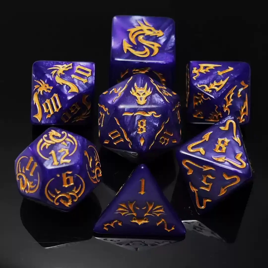 7pcs/lot Polyhedral Dice Double-Colors Table Game Dice Set for DND RPG D20 D12 D10 D8 D6 D4 Role Playing Board Game Digital Dice