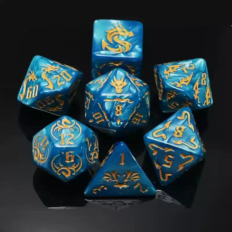 7pcs/lot Polyhedral Dice Double-Colors Table Game Dice Set for DND RPG D20 D12 D10 D8 D6 D4 Role Playing Board Game Digital Dice