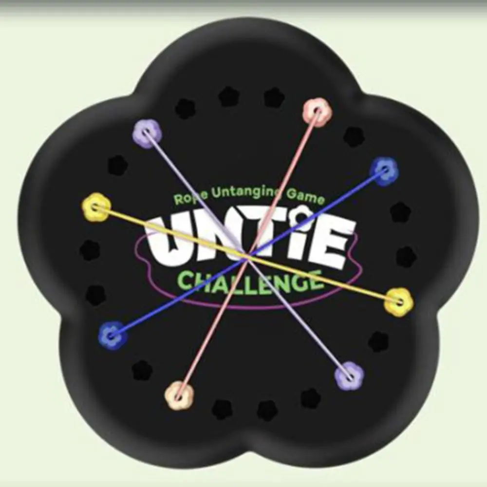 Logical Thinking Kid Rope Knots Game Challenge Color Twisted Connected Line Montessori Rope Untying Toy Stereoscopic Cartoon