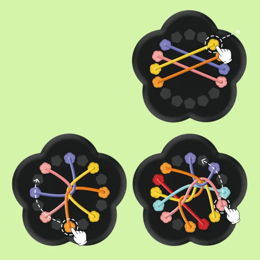 Logical Thinking Kid Rope Knots Game Challenge Color Twisted Connected Line Montessori Rope Untying Toy Stereoscopic Cartoon