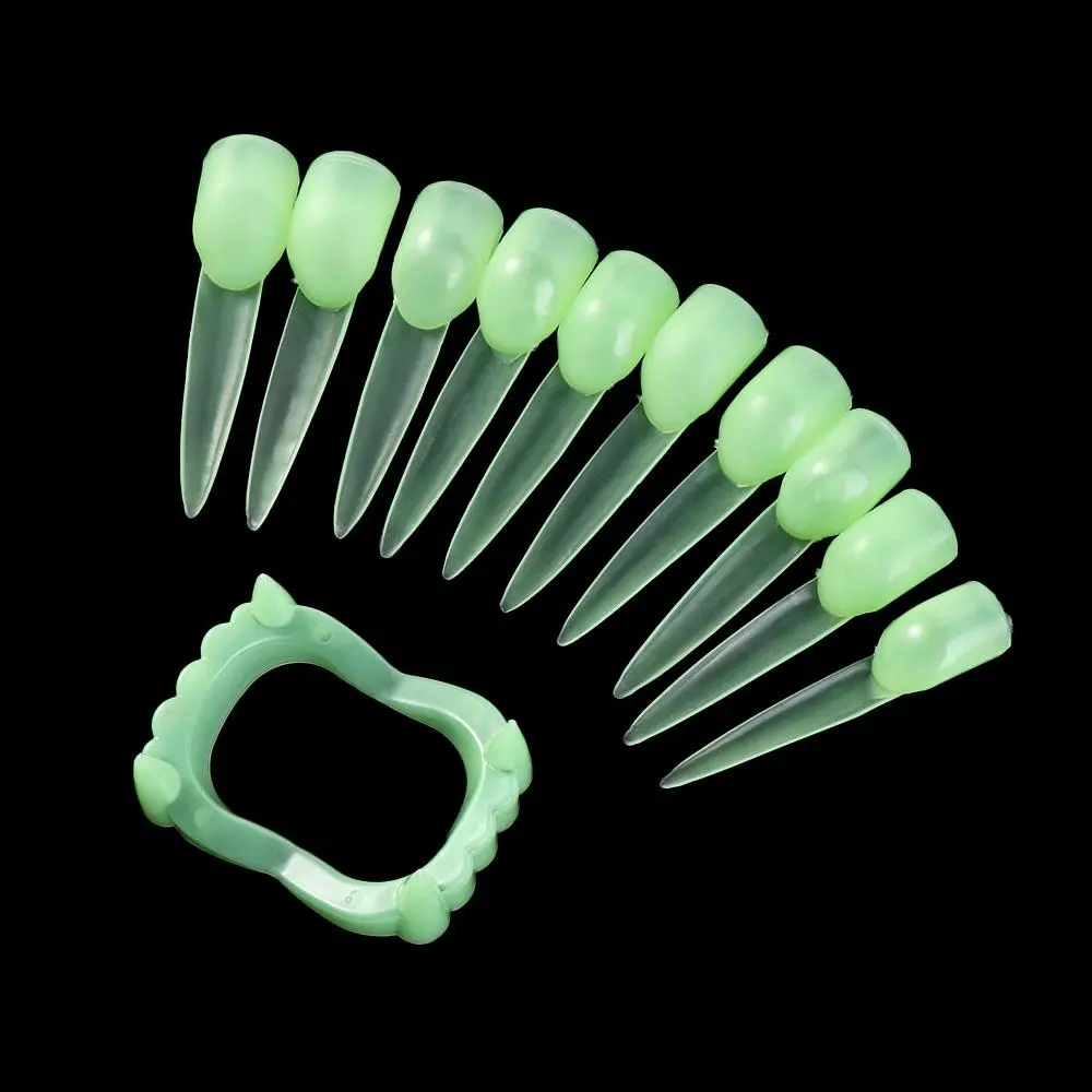 Denture Luminous Fake Tooth Glow in Dark Creative Halloween Canine Teeth Mini Safety Glowing Finger Protector All Saints' Day