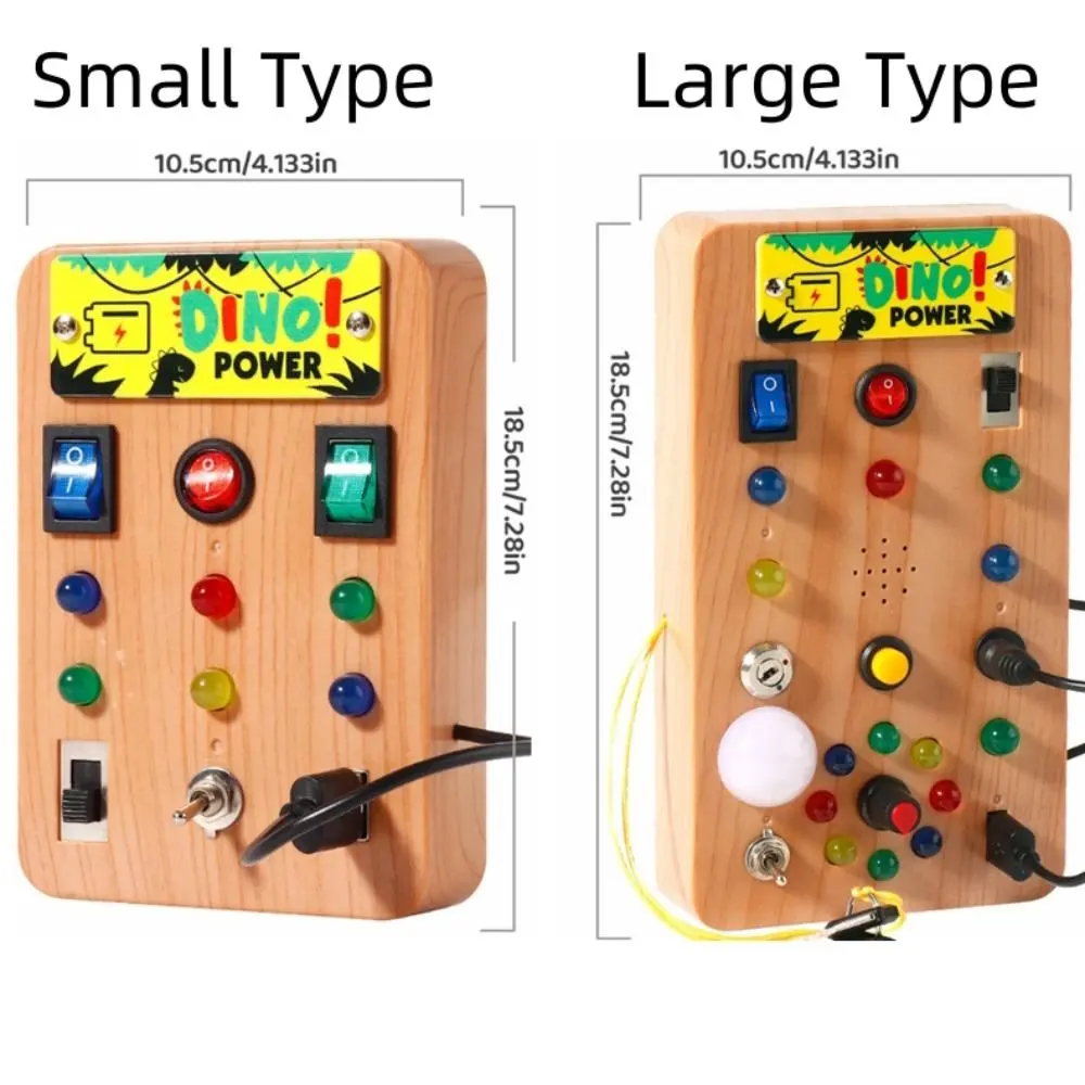 Montessori Toddler Busy Board LED Light Switch Electronic Kids' Activity Board Perception Cultivation Cartoon Sticker