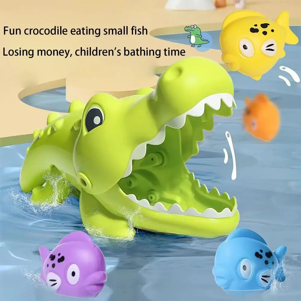 Big Crocodile Bathroom Bathing Toy Multiple Types Cartoon Water Playing Toys Eating Small Fish Fashion Crocodile Water Toy