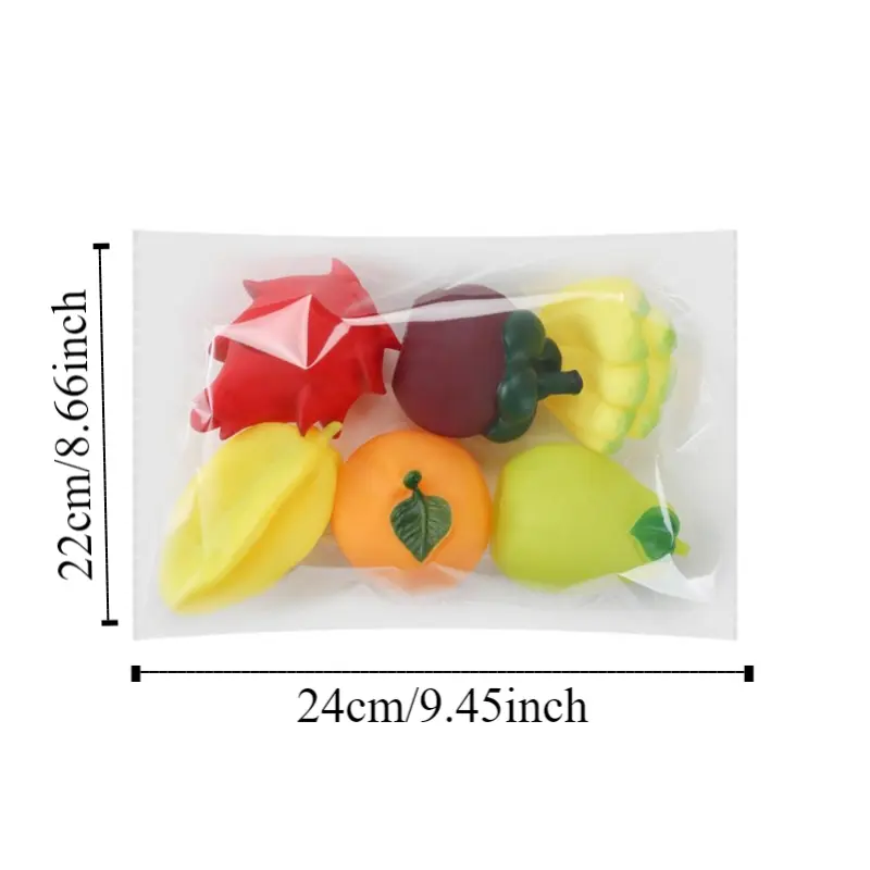 Vinyl Simulated Fruit Pinching Toys Kneading Elastic Vegetable Baby Bath Toys Cartoon Sound Fruit Play Water Bath Toy