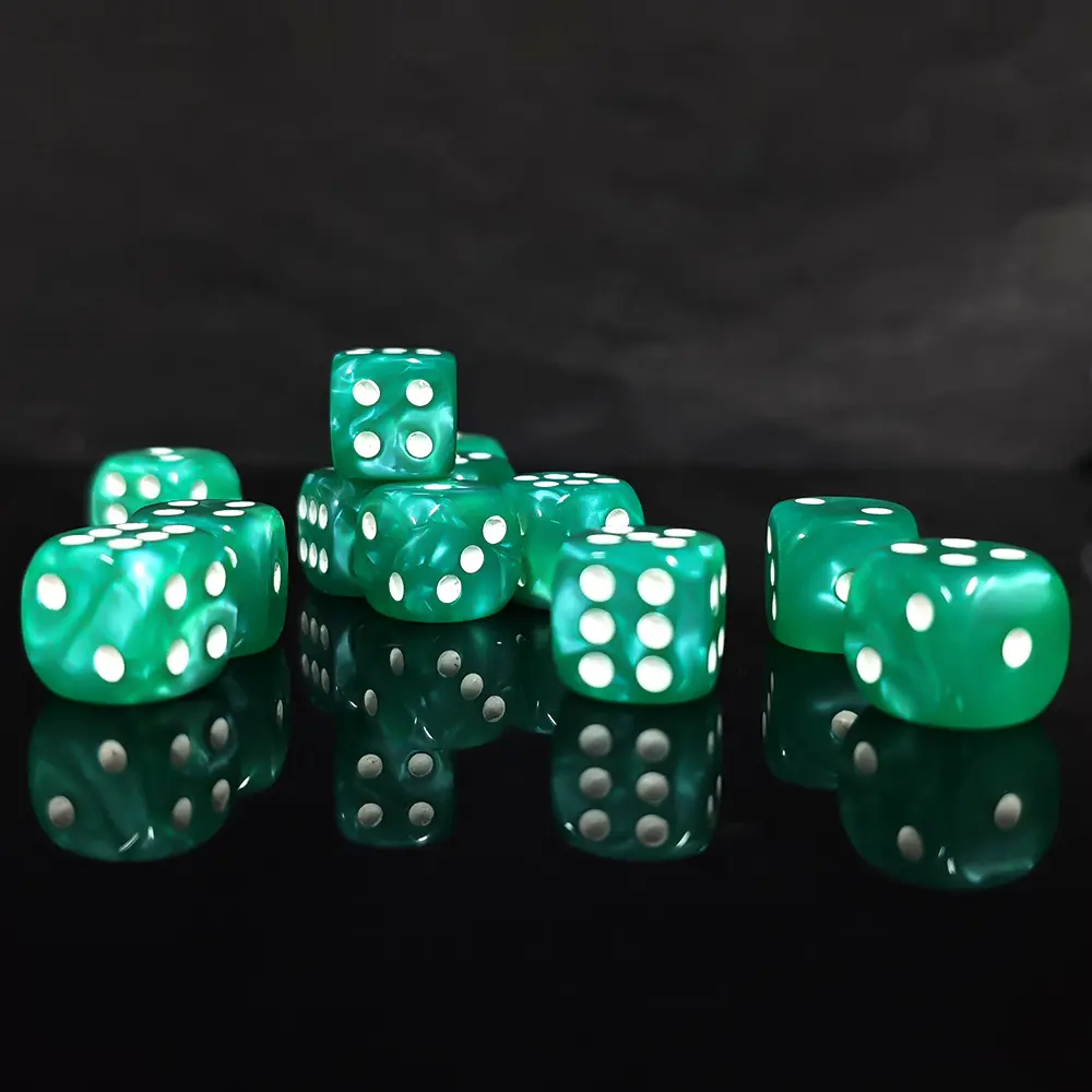 12Pcs/set 12mm Pearl D6 Multi-Color Dot Dice for Club Bar Cheese Games Portable Toys DND RPG TRPG Party Board Games Accessories