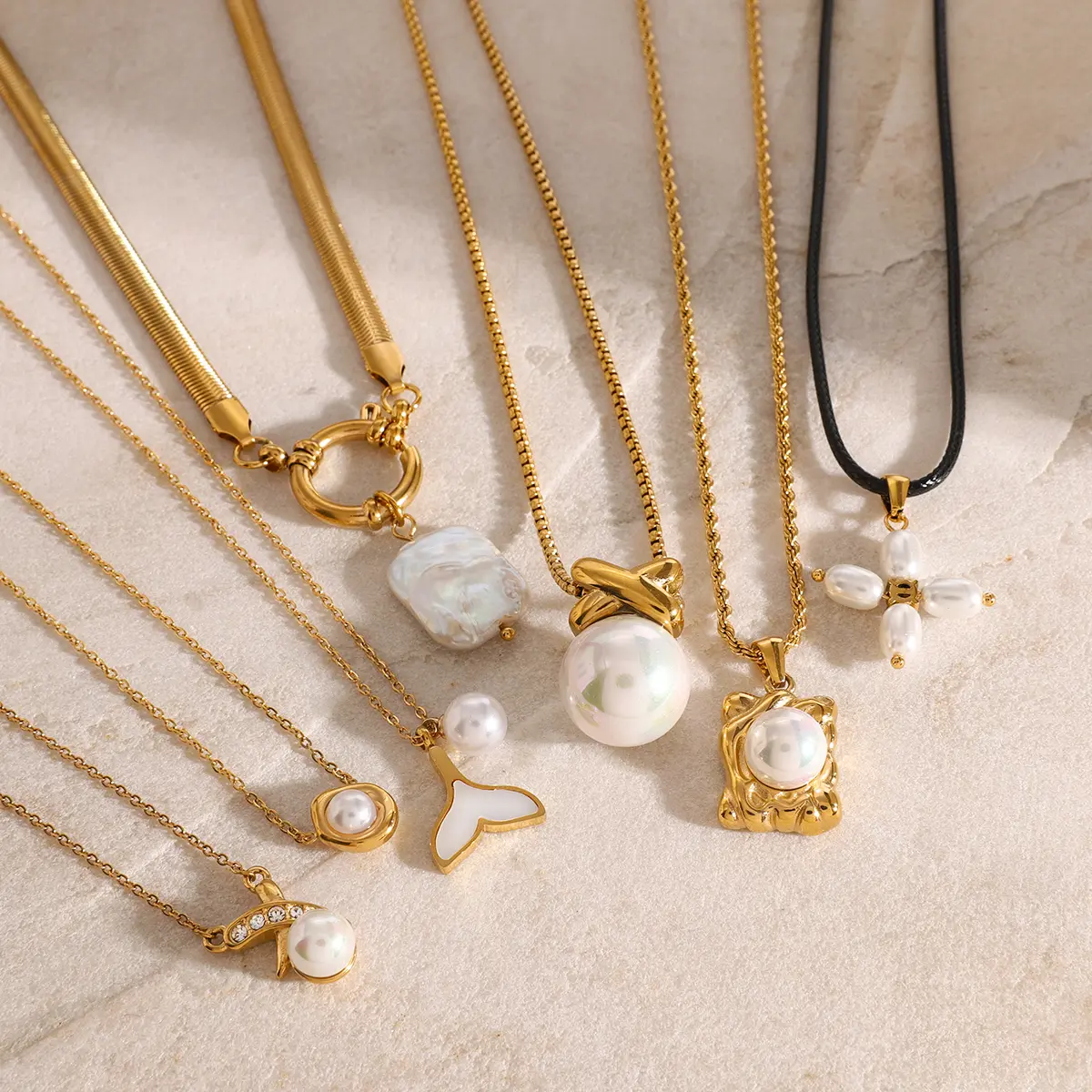 Uworld Pearl Necklace Simple Pearl Pendant Handmade Pearl Jewelry Birthstone Charm Necklace For Her Gifts for Her