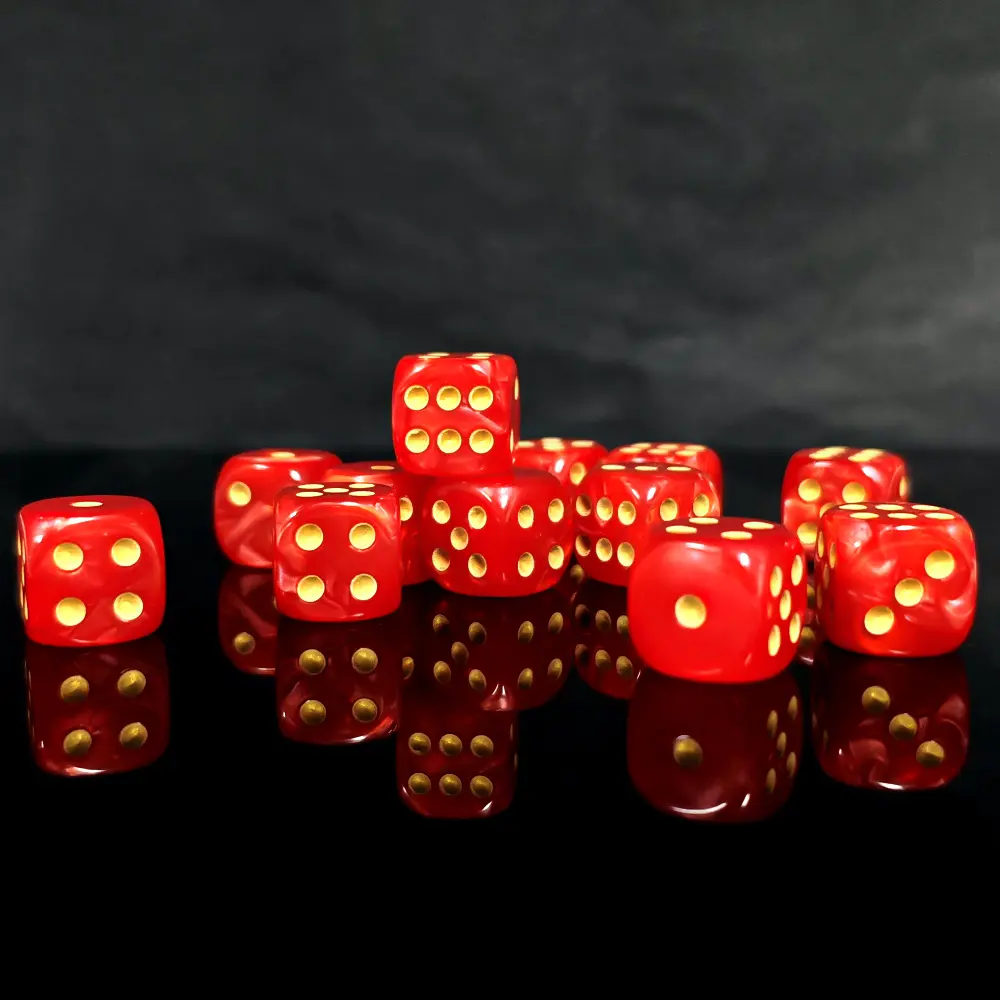 12Pcs/set 12mm Pearl D6 Multi-Color Dot Dice for Club Bar Cheese Games Portable Toys DND RPG TRPG Party Board Games Accessories