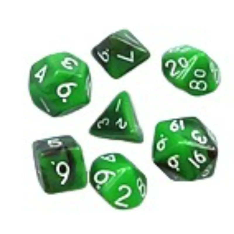7Pcs/set Mini Board Game Dice DND Plastic Dice Glow Duo Color Multi Sided Color Set