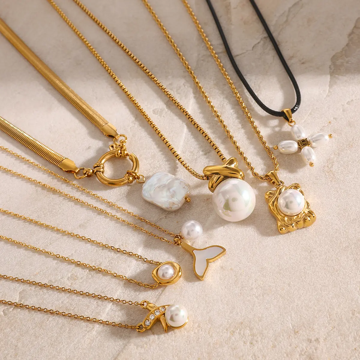 Uworld Pearl Necklace Simple Pearl Pendant Handmade Pearl Jewelry Birthstone Charm Necklace For Her Gifts for Her