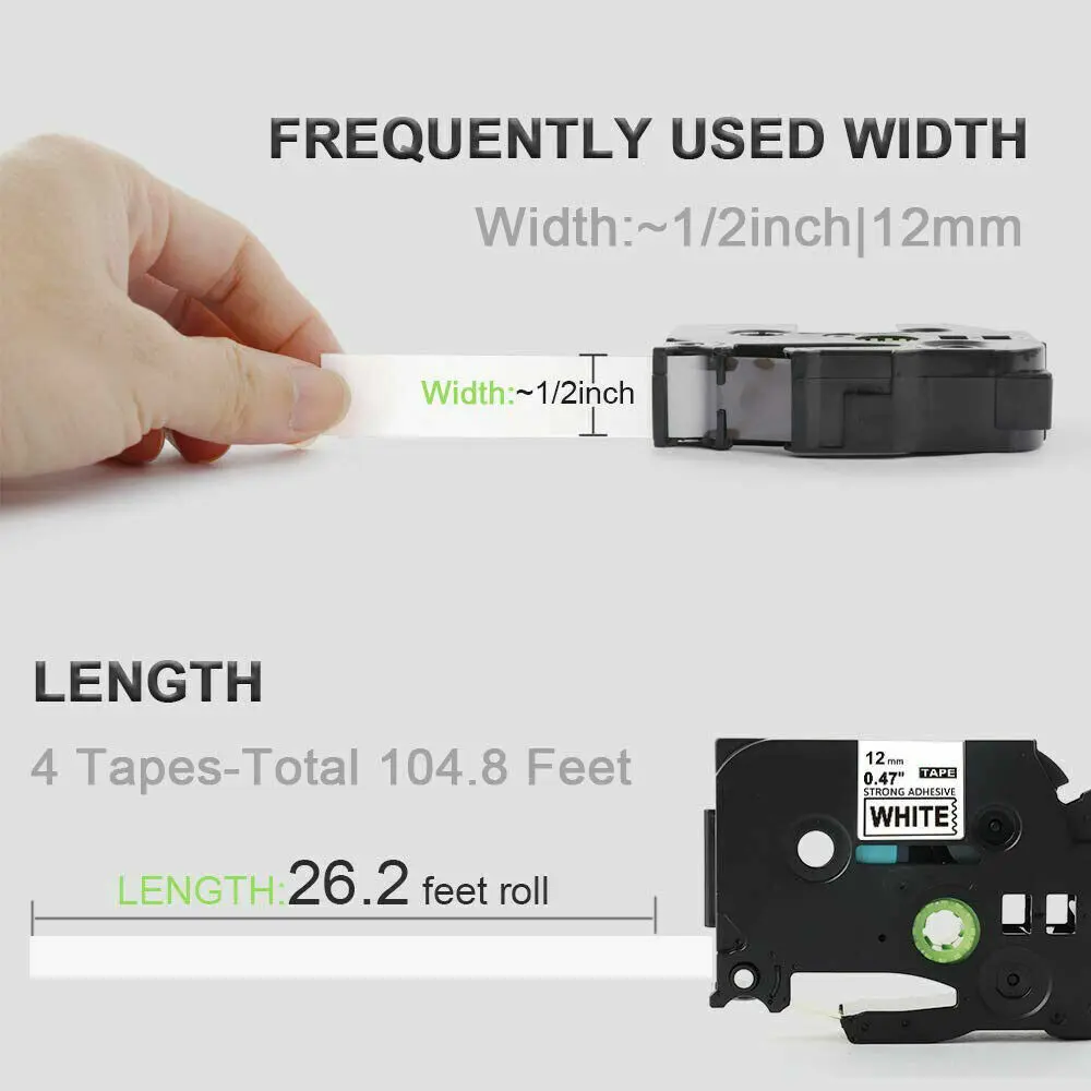 31 Colors TZE 231 631 831 Label Tape 12mm Compatible for Label Work for Brother P-touch Label Printer PT-H110 PT-E1000 PT-P710BT