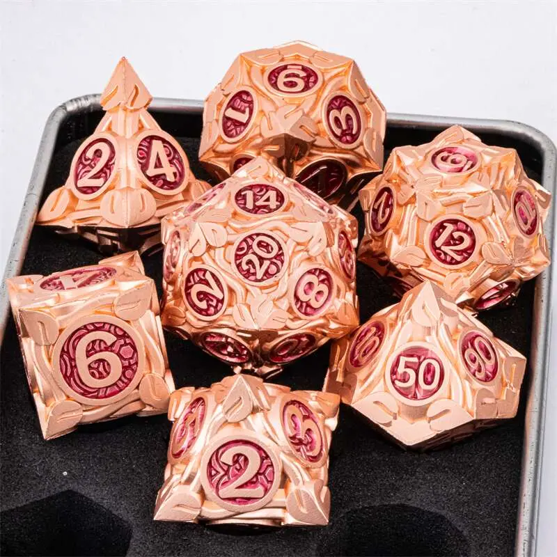 7pcs Dice Set DND Metal Dice Full Set Dice for Dungeons and Dragons Polyhedral Dice RPG Dice D&D Dice Gift