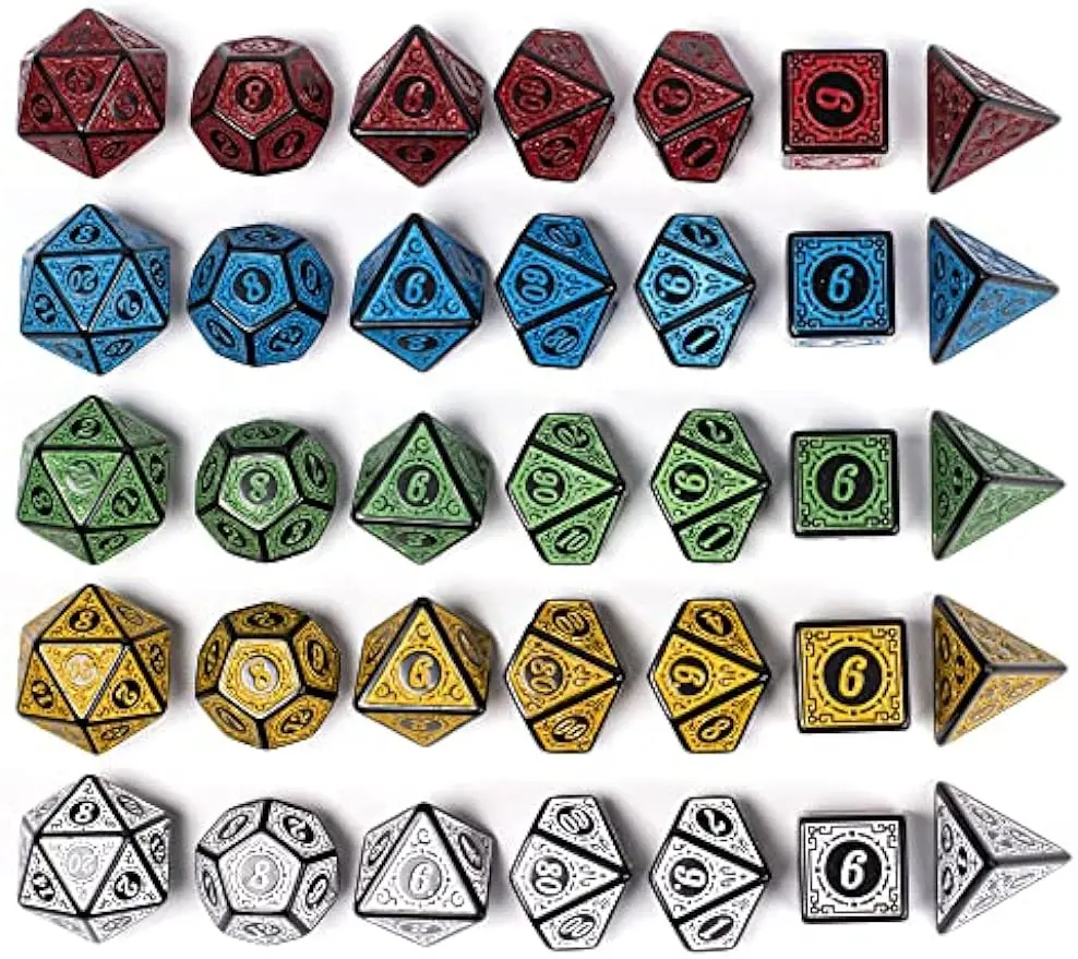 Polyhedral Dice Set (35pcs) with Leather Dice Bag, D&D Dice for Dungeons and Dragons, RPG, MTG Table Games