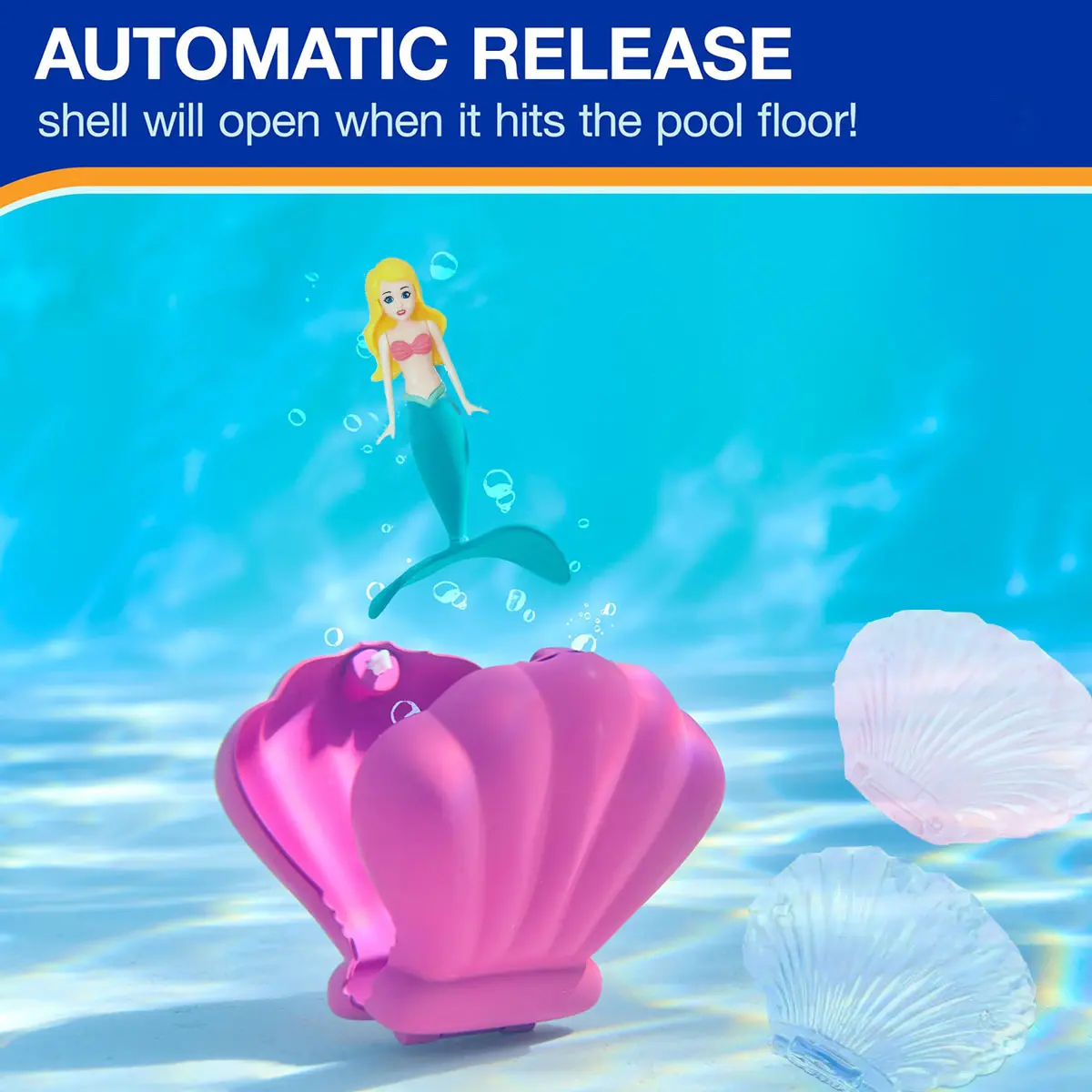 Mermaid Dive Toys Transparent shell Bath Toys Colorful Mermaid Pool Toys Swimming Pool Game for Toddlers Boys Girls Teens Adult
