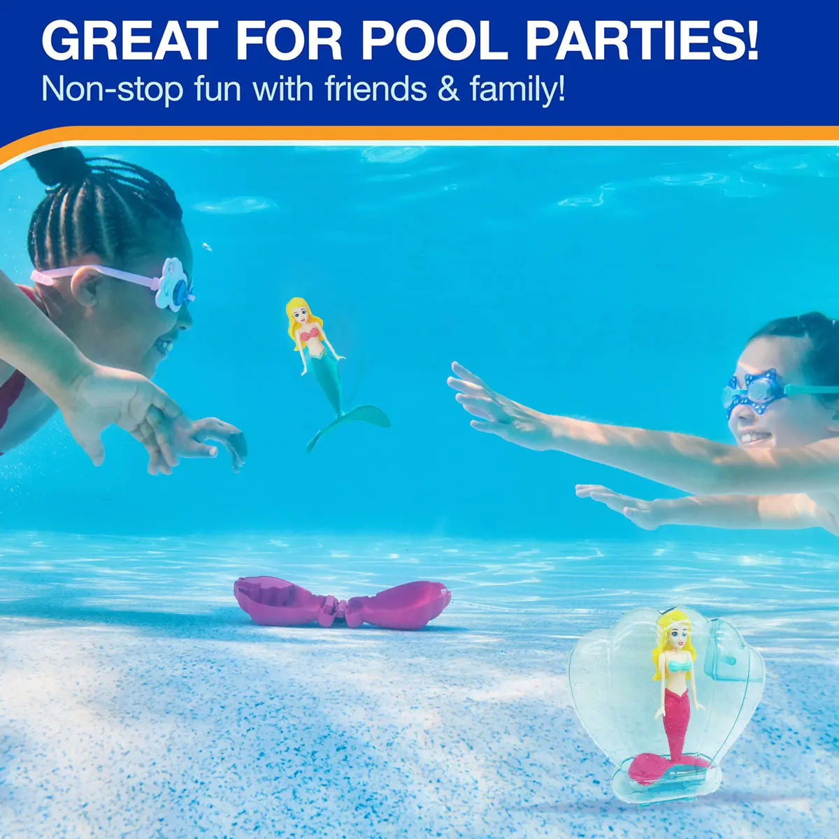 Mermaid Dive Toys Transparent shell Bath Toys Colorful Mermaid Pool Toys Swimming Pool Game for Toddlers Boys Girls Teens Adult