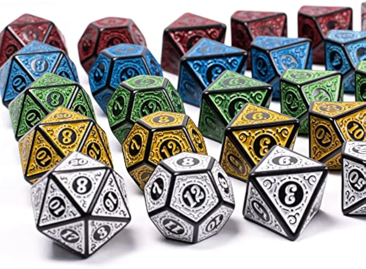 Polyhedral Dice Set (35pcs) with Leather Dice Bag, D&D Dice for Dungeons and Dragons, RPG, MTG Table Games