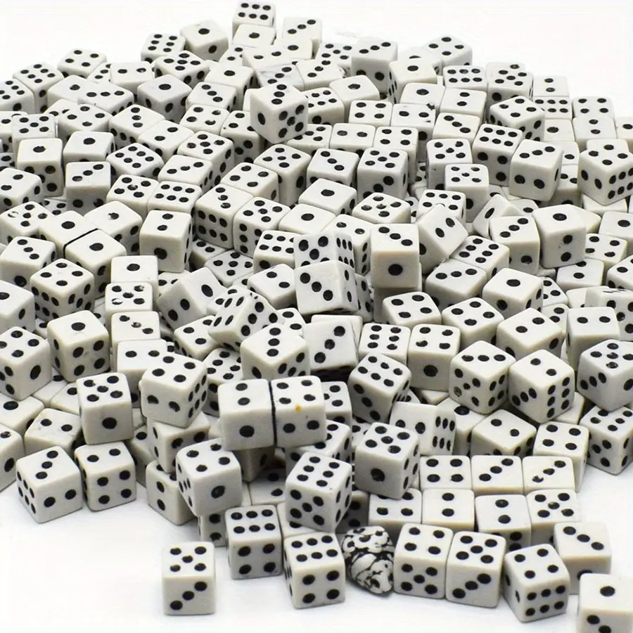 300pcs 8mm White Mini Dice Square Angle Point Dice Party Game Accessories Point Game Props RPG D&D Board Games Great JXB