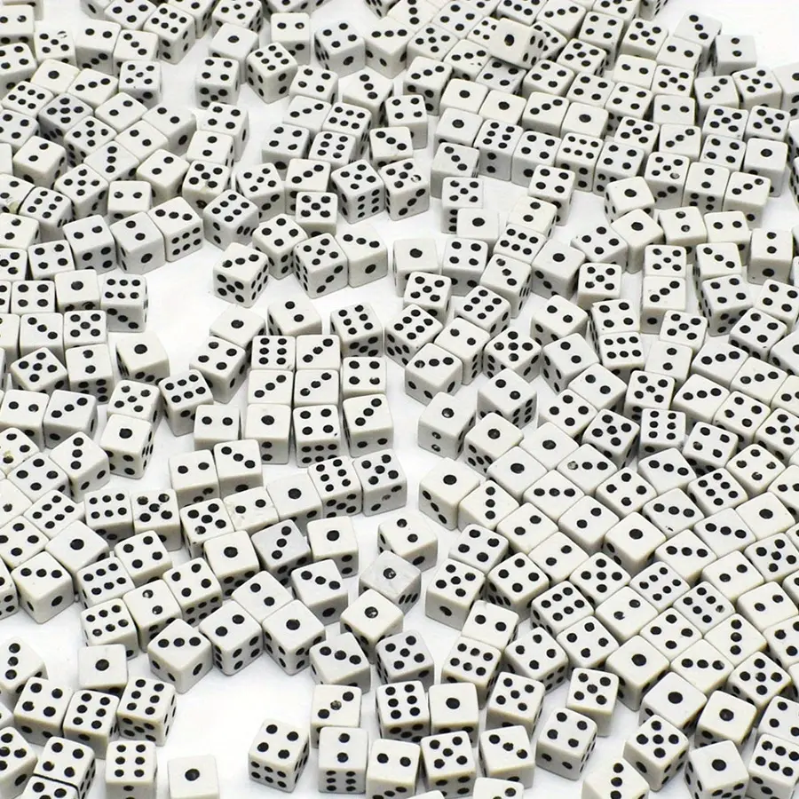 300pcs 8mm White Mini Dice Square Angle Point Dice Party Game Accessories Point Game Props RPG D&D Board Games Great JXB