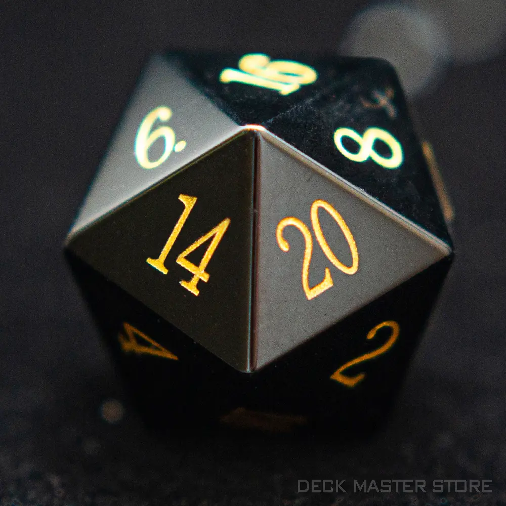Black Obsidian Dice Polyhedral Gemstone Various Shapes Digital D20 DnD Dice for D&D TRPG Tabletop Games Board Games Dice