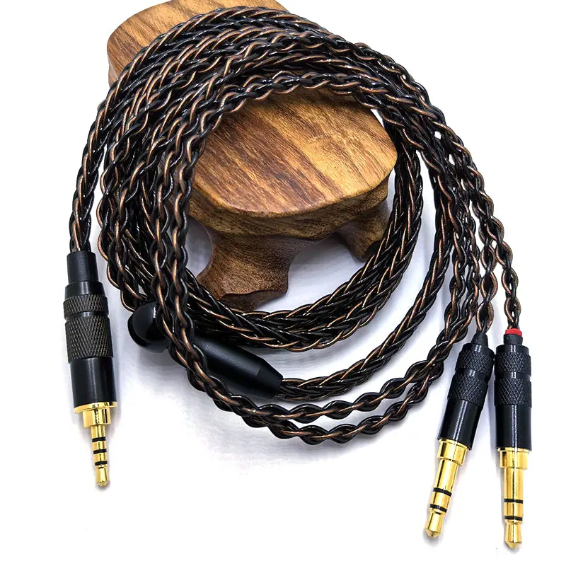 8 Core HE400SE Cable 3.5/2.5/4.4mm Plug to 2* 3.5mm plug  for Hifiman SUNDARA Ananda HE400SE Denon AH-D600 SONY MDR Z1R ...
