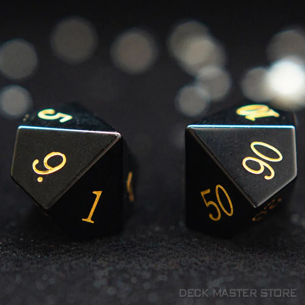 Black Obsidian Dice Polyhedral Gemstone Various Shapes Digital D20 DnD Dice for D&D TRPG Tabletop Games Board Games Dice