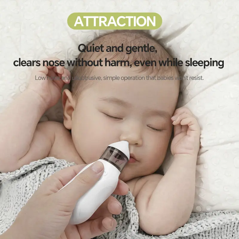 Baby Electric Nasal Aspirator Nose Sucker for Baby & Toddler Rechargeable Nose Cleaner with 9 Suction Levels 2 Silicone Tips