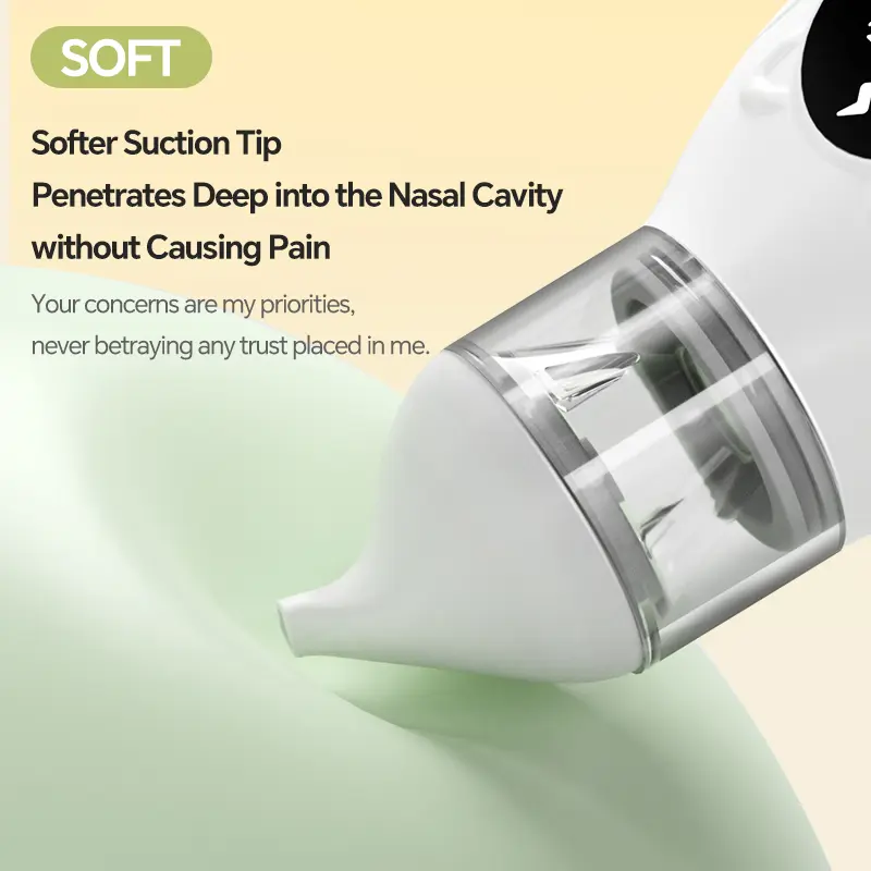 Baby Electric Nasal Aspirator Nose Sucker for Baby & Toddler Rechargeable Nose Cleaner with 9 Suction Levels 2 Silicone Tips