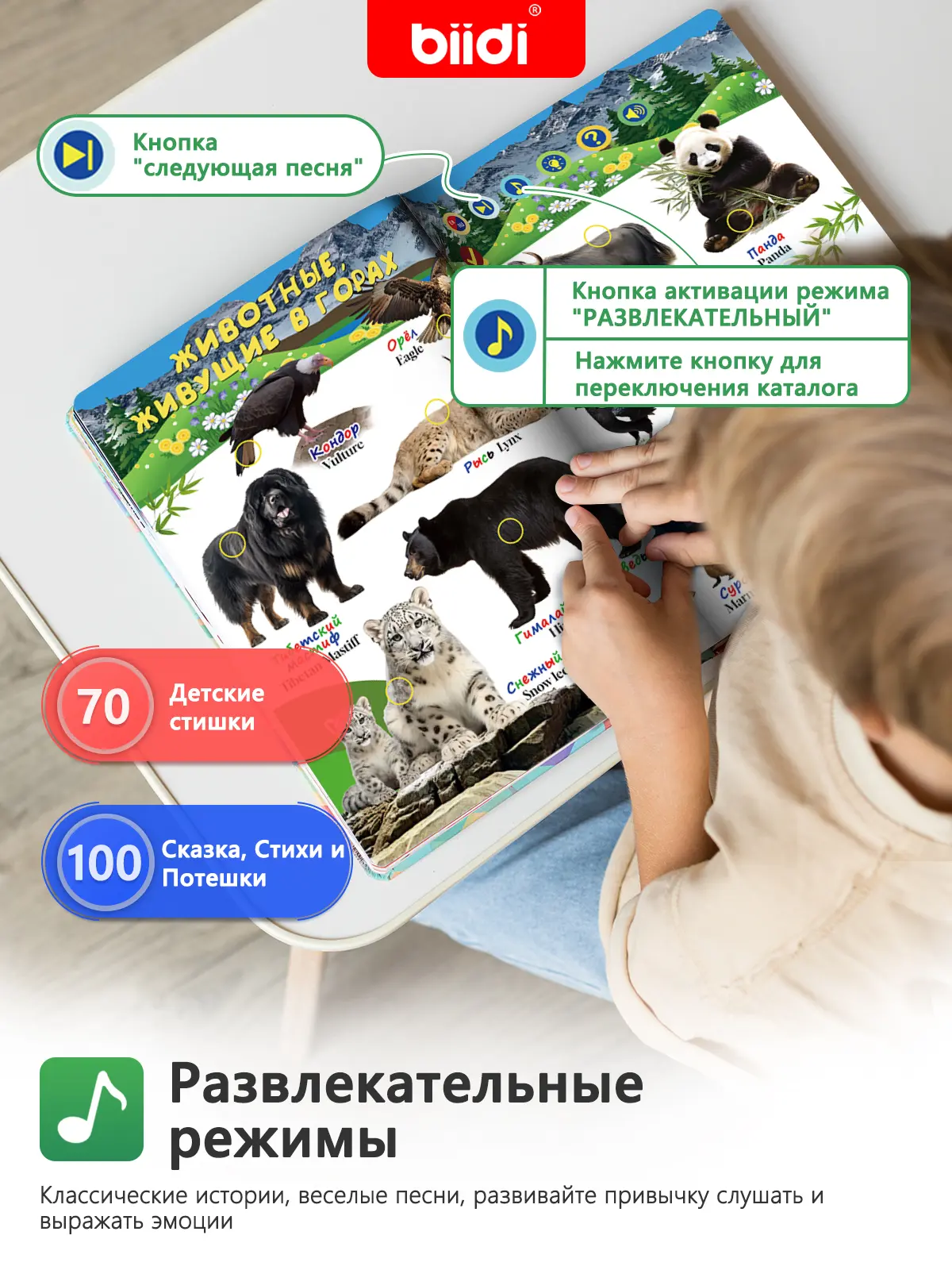 Montessori eBooks Learning Books English Russian Bilingual Books Animal World Talking Books Gifts for 2 Year Olds