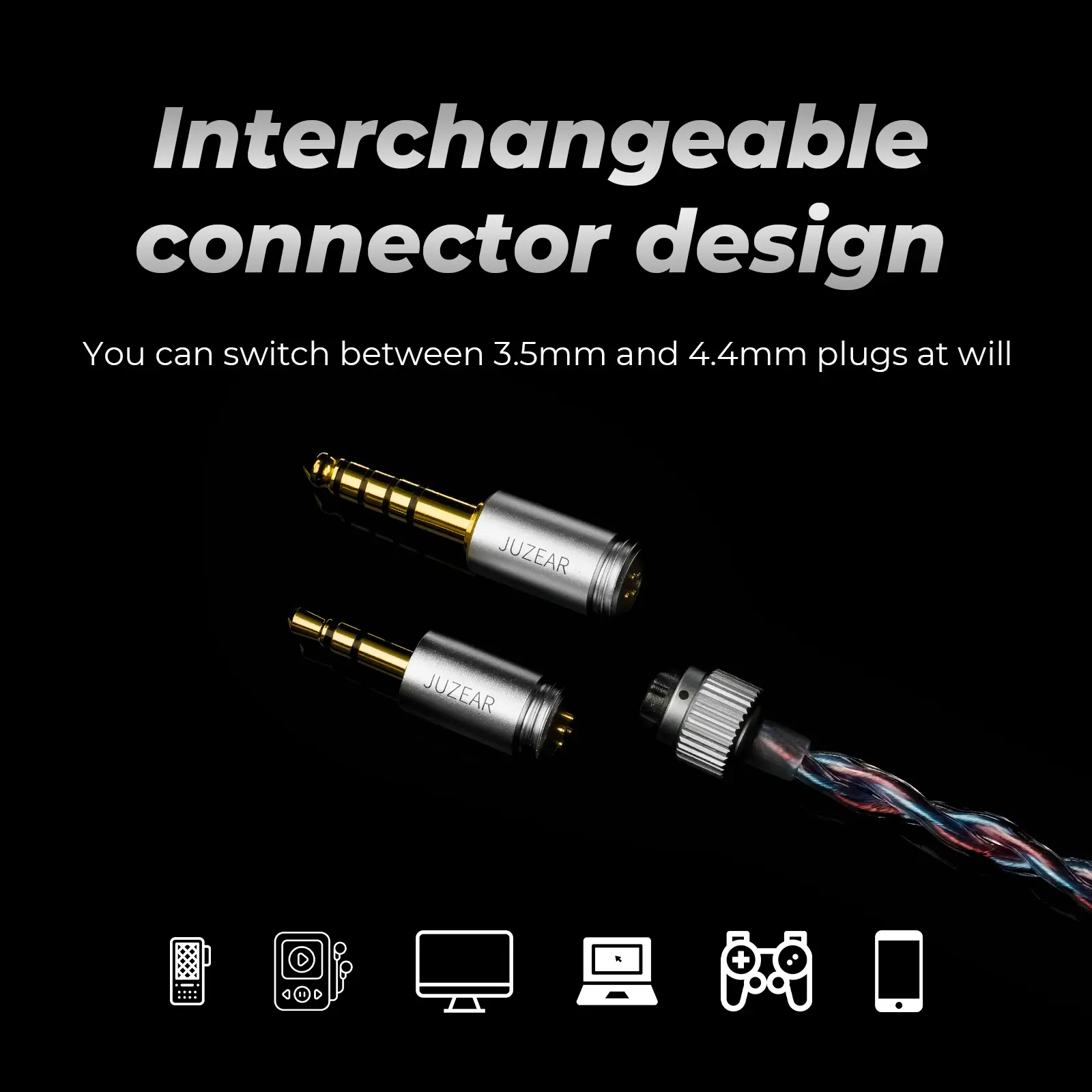 JUZEAR x Z Reviews Defiant 1DD+3BA Hybrid In-ear Earphones 3-Way Crossover HiFi Headset with 3.5+4.4mm Replaceable Plugs Cable