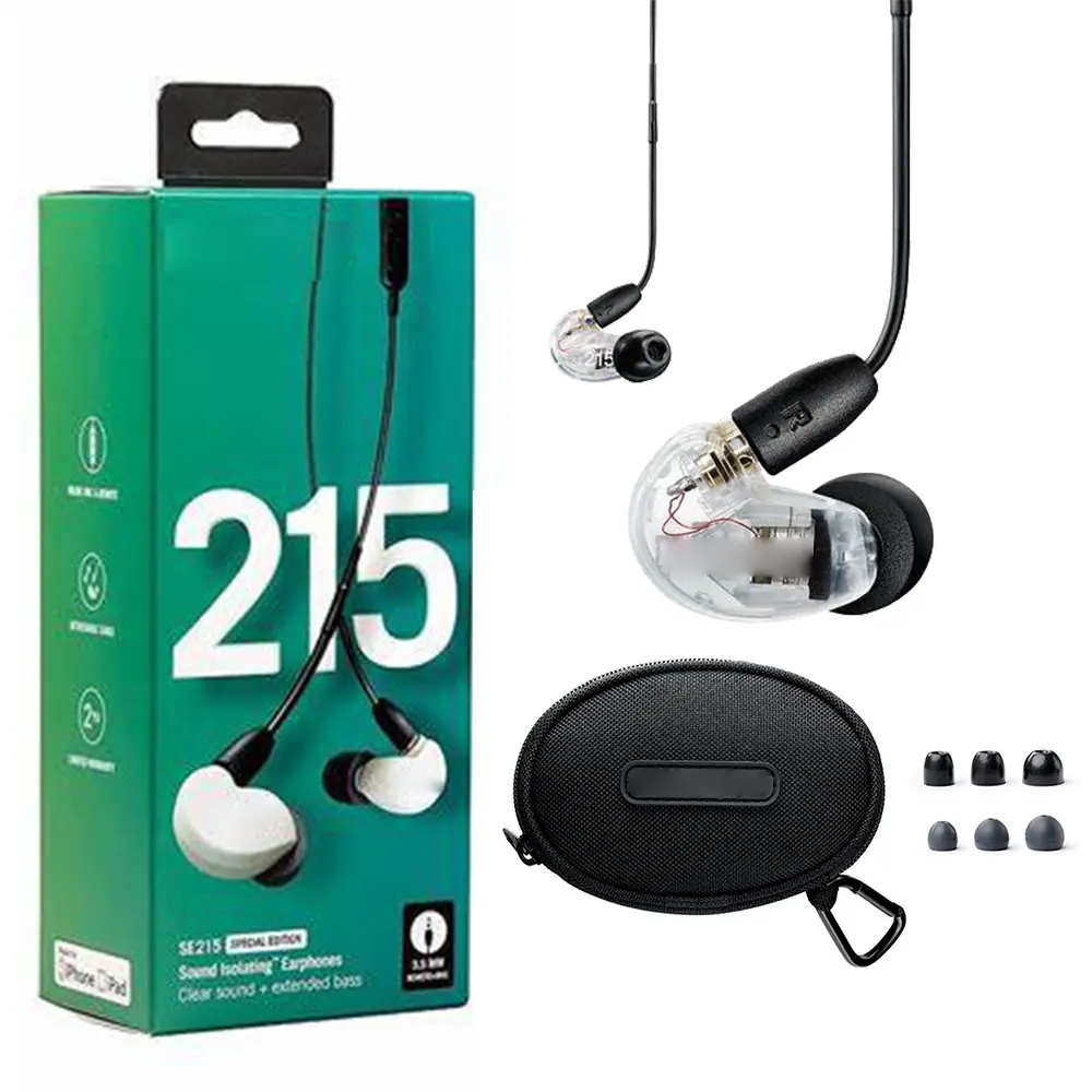 top qualify SE215 Earphons Hi-fi stereo Noise Canceling 3.5MM SE 215 In ear Detchabl Earphone with Box VS SE535 SE 535 Big Sale