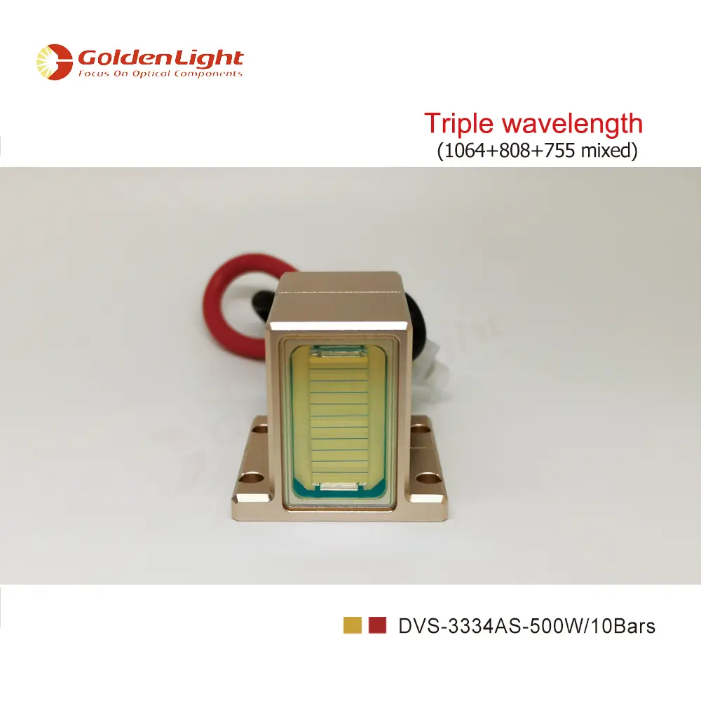 500W : DVS-3334AS Diode Laser Stack-Triple Wavelength (1064nm+755nm+808nm) Mixed Assemble / Per Bar Power 50W / Total Power 500W