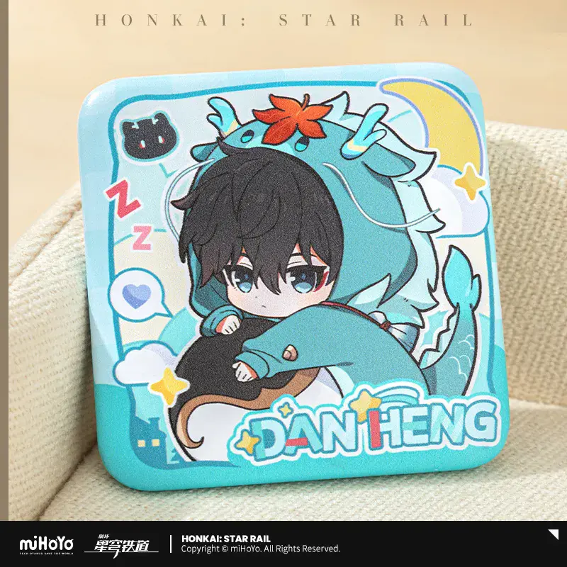miHoYo Game Official Honkai Star Rail Male Dormitory Serie Q-version Square Badge Sunday Blade DanHeng Brooch Cosplay Xmas Gifts