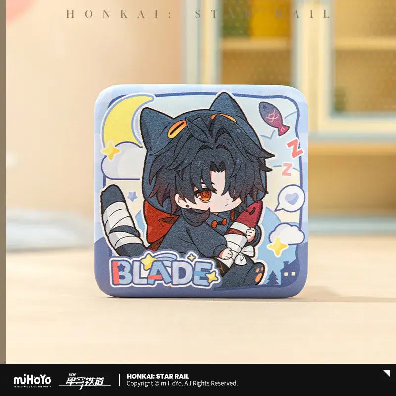 miHoYo Game Official Honkai Star Rail Male Dormitory Serie Q-version Square Badge Sunday Blade DanHeng Brooch Cosplay Xmas Gifts