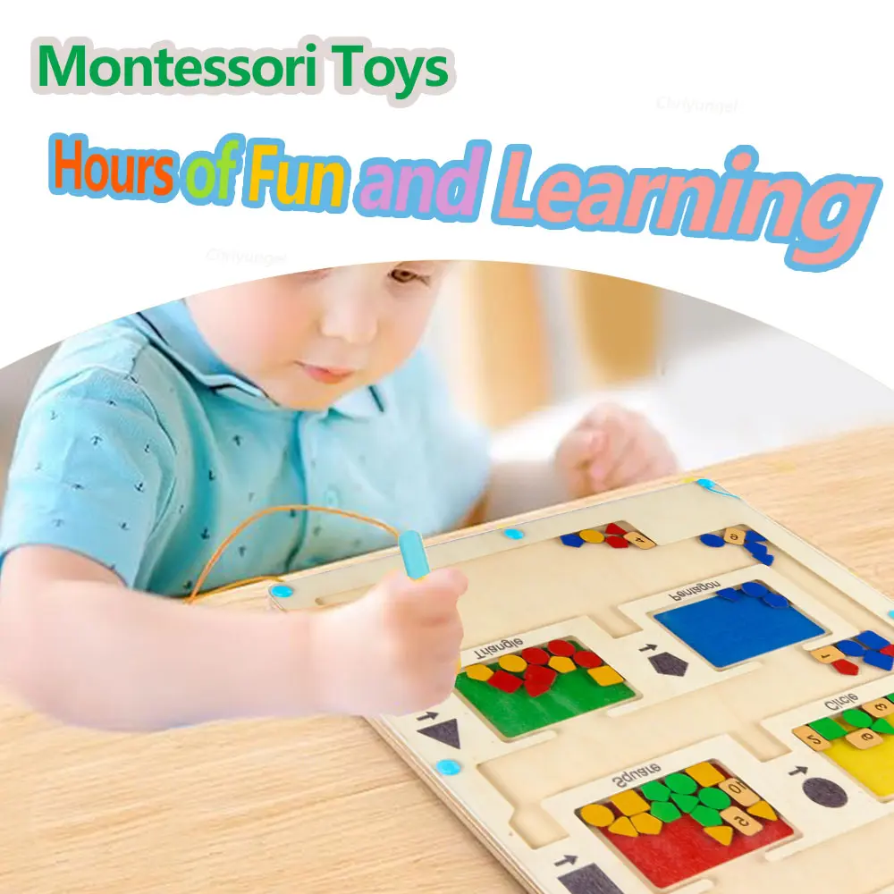 Wooden Magnetic Maze Toys for Kid Magnet Sorting Board Magnetic Color Number And Shape maze Boards Montessori Educational Toys