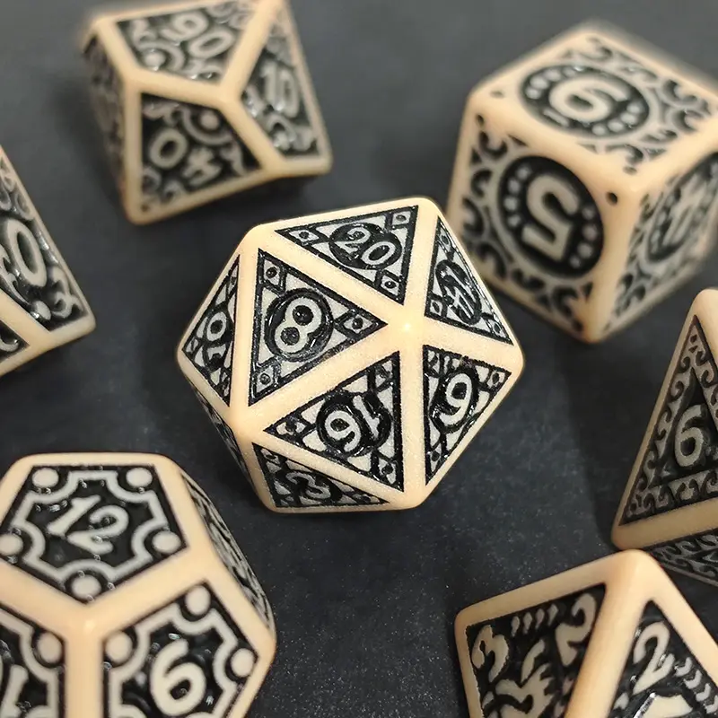 7pcs Polyhedral Dice Set Game Dice for DND RPG Board Game Accessories  D4 D6 D8 D10 D12 D20 for RPG Board Game Accessories