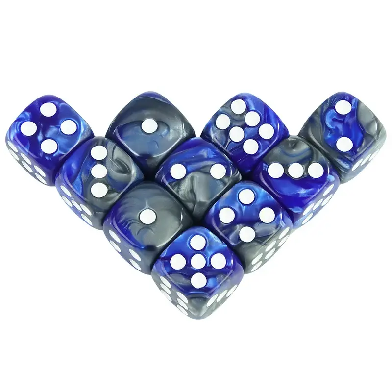 12mm D6 Acrylic Dices Mini 6-sided Two Color Cube Round Corner Game Dice for Club Party DND RPG Board Game Bar Table Accessories