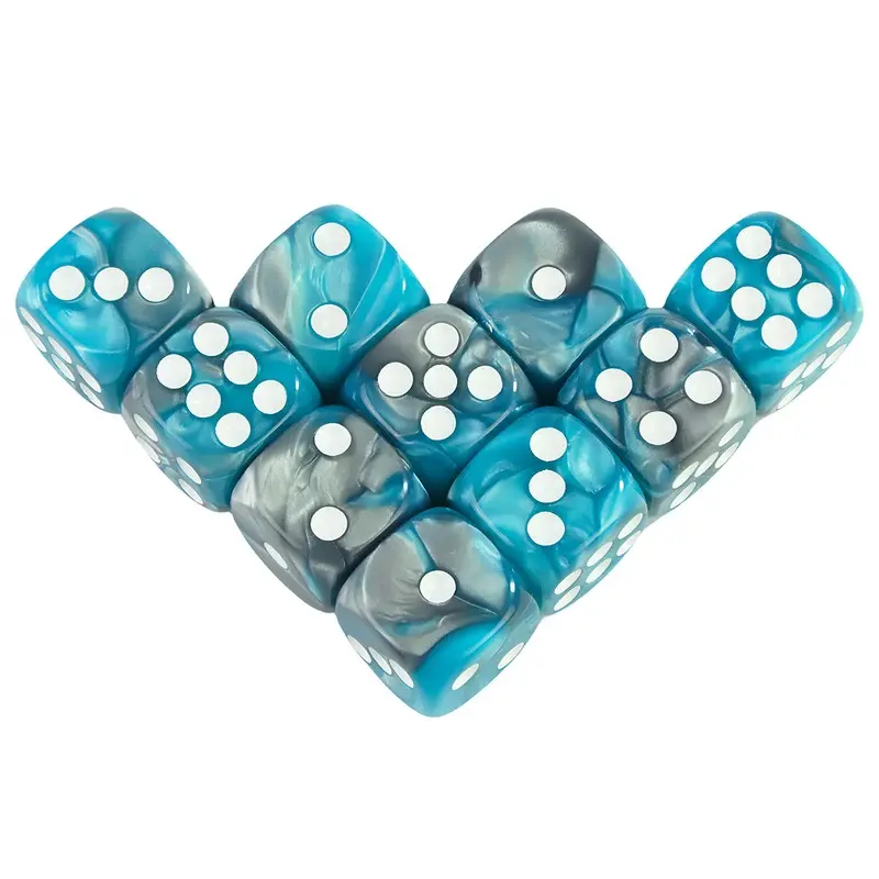 12mm D6 Acrylic Dices Mini 6-sided Two Color Cube Round Corner Game Dice for Club Party DND RPG Board Game Bar Table Accessories